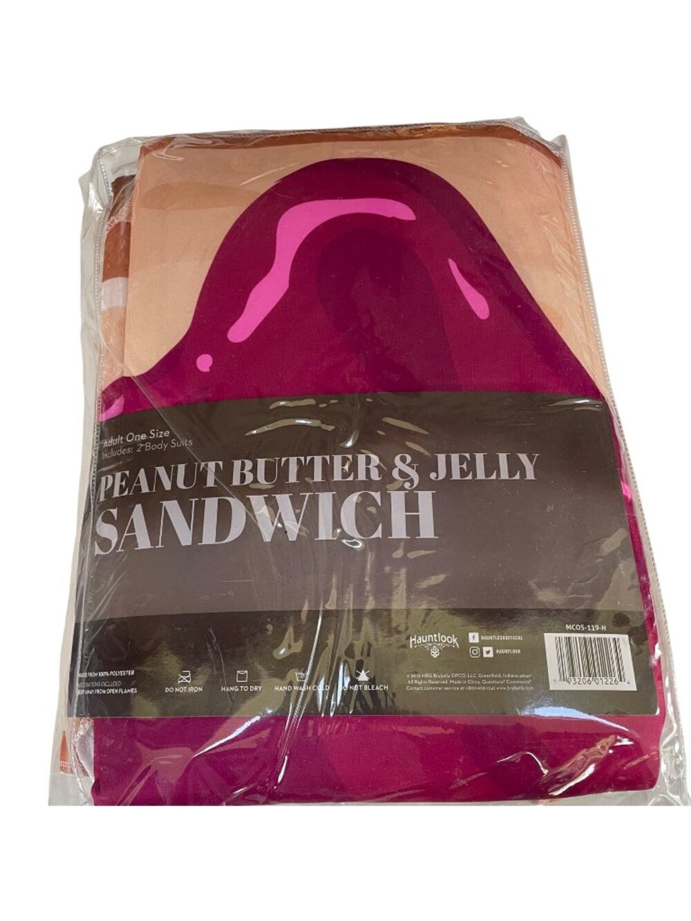Hauntlook Peanut Butter & Jelly Sandwich Couples Costume Adult One Size Unisex